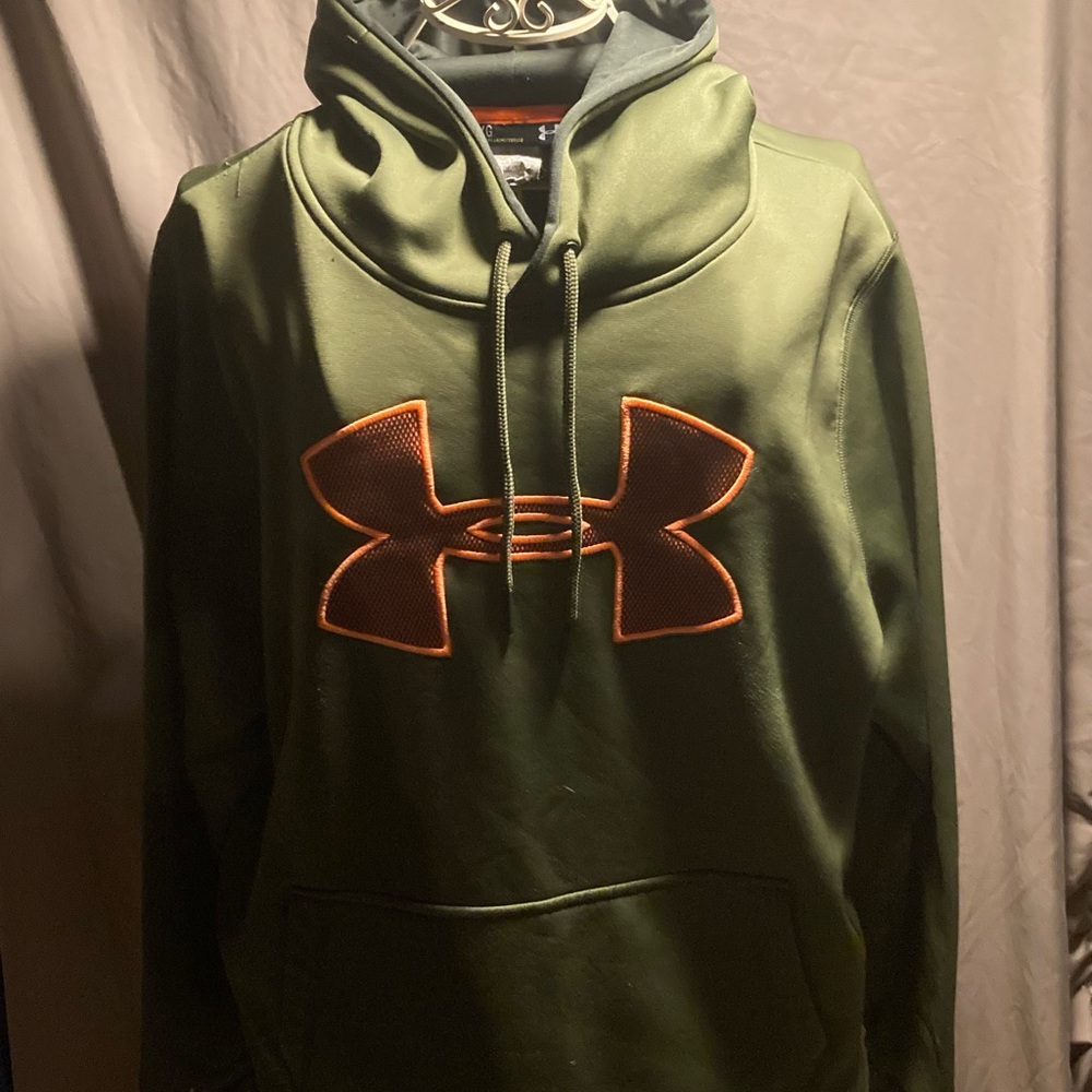 Under Armour Green and Orange Sweatshirt with Bold Logo